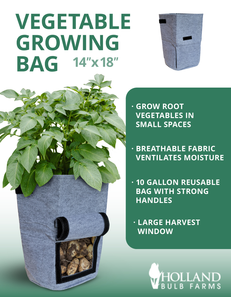 10 Gallon Potato Bag-6 Packs, Breathable Plant Bag with Windows